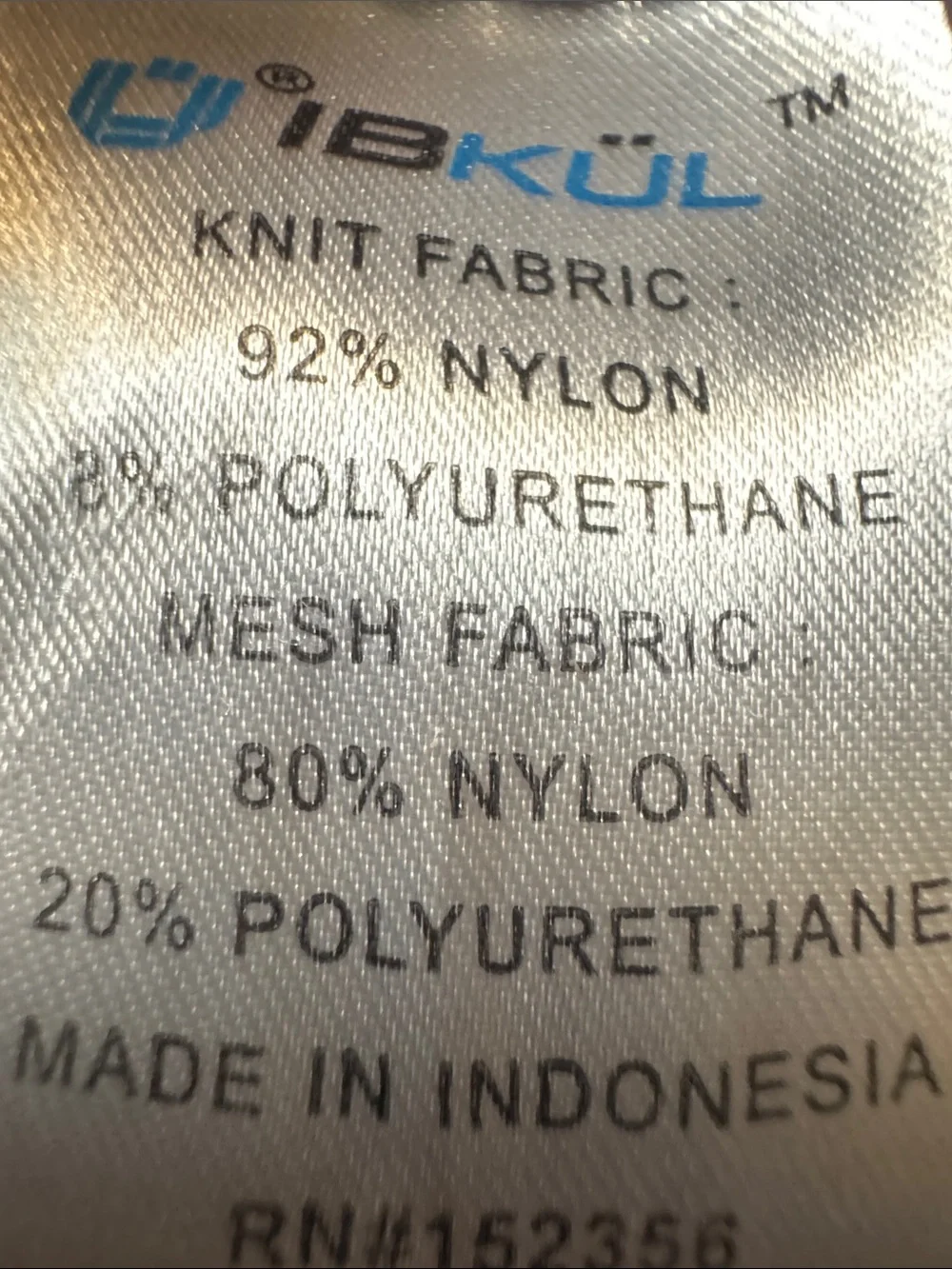 IBKUL Pink and Aqua Geometric Performance Top Semi Sheer Sleeves Women’s Size L
